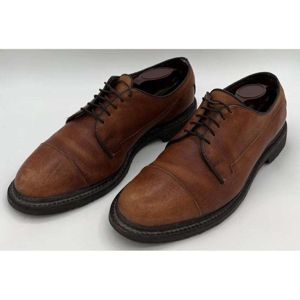 Allen Edmonds Bergland Dress Shoes Mens 7B Brown Leather Oxford Cap Toe Lace Up